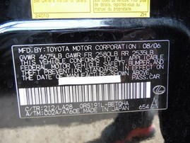 2007 LEXUS GS350 BLACK 3.5L AT Z18140